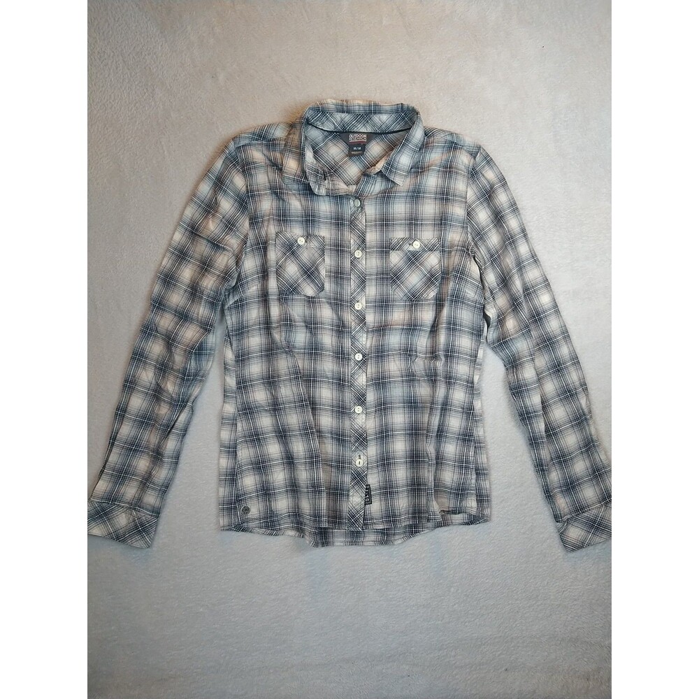 Outdoor Research Cierra Shirt Women's Medium Flannel Long Sleeve Roll Tab Cotton